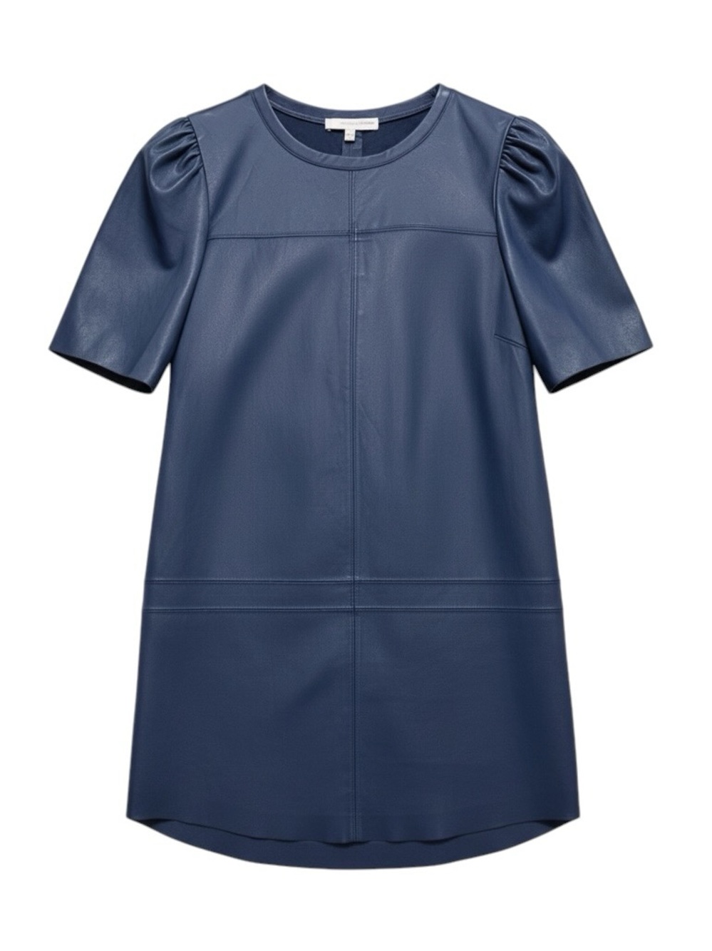 Lavender Brown Slate Blue Vegan Leather Mini Dress Size Medium USA Made